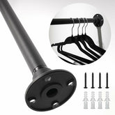 Furtrop Premium Heavy Duty Adjustable Closet Rod Curtain Rod with Socket Set, Black (29-63.5) - Like New